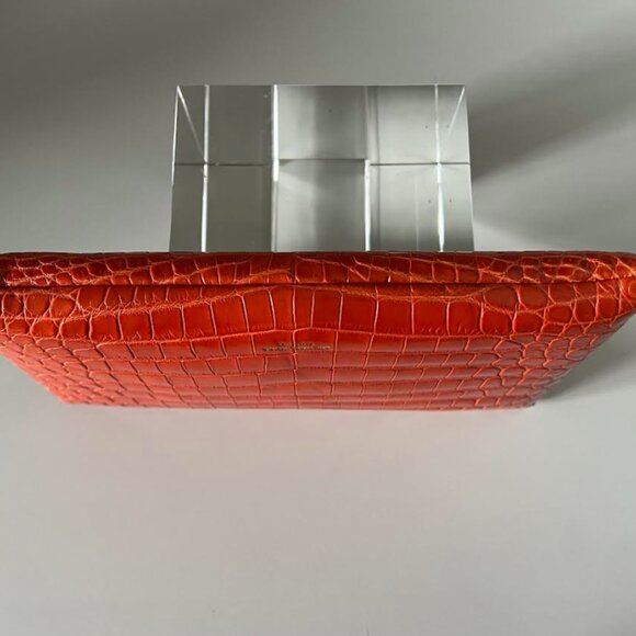 $5K MICHAEL KORS COLLECTION NILE CROCODILE CONVERT ENVELOPE CLUTCH PURSE WALLET - Picture 6 of 10